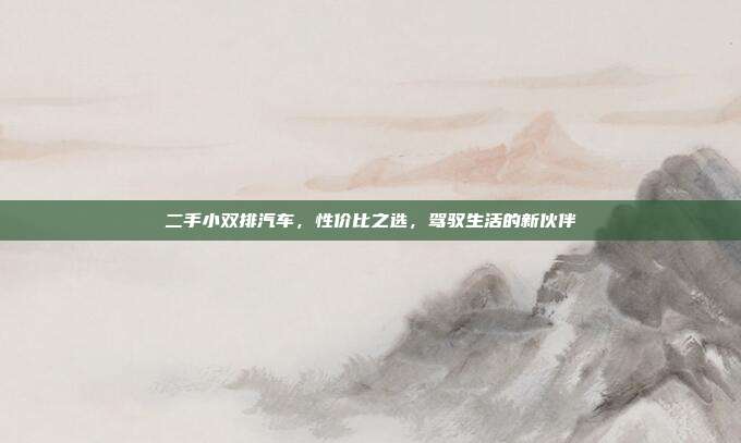 二手小双排汽车，性价比之选，驾驭生活的新伙伴