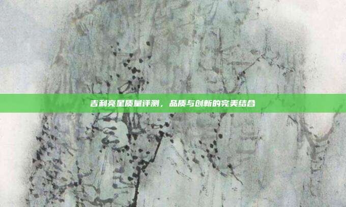 吉利亮星质量评测，品质与创新的完美结合