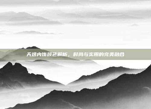 天逸内饰颜色解析，时尚与实用的完美融合