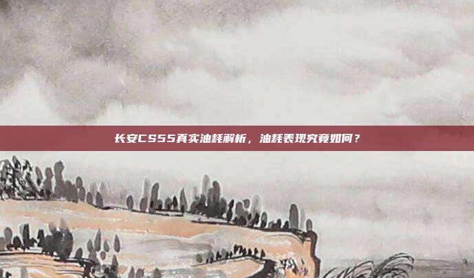 长安CS55真实油耗解析，油耗表现究竟如何？