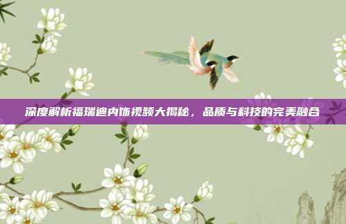 深度解析福瑞迪内饰视频大揭秘，品质与科技的完美融合