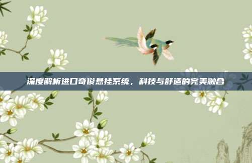 深度解析进口奇俊悬挂系统，科技与舒适的完美融合