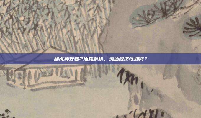 路虎神行者2油耗解析，燃油经济性如何？