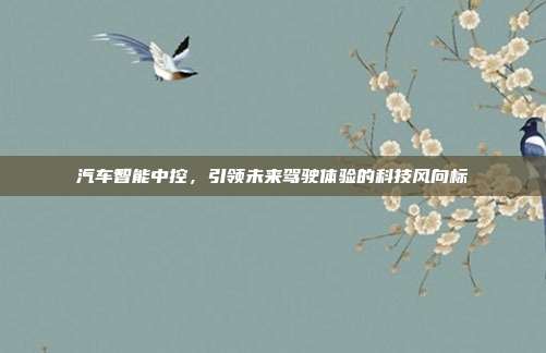 汽车智能中控，引领未来驾驶体验的科技风向标