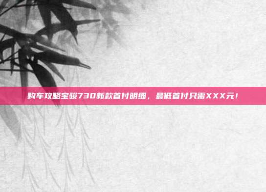 购车攻略宝骏730新款首付明细，最低首付只需XXX元！