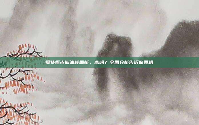 福特福克斯油耗解析，高吗？全面分析告诉你真相