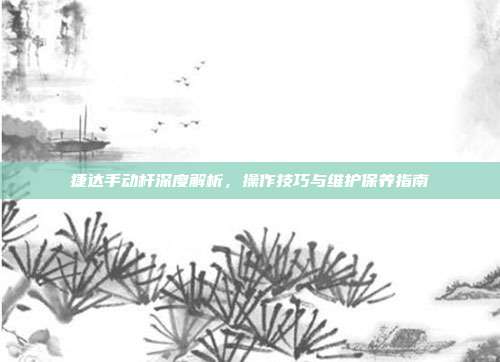 捷达手动杆深度解析，操作技巧与维护保养指南