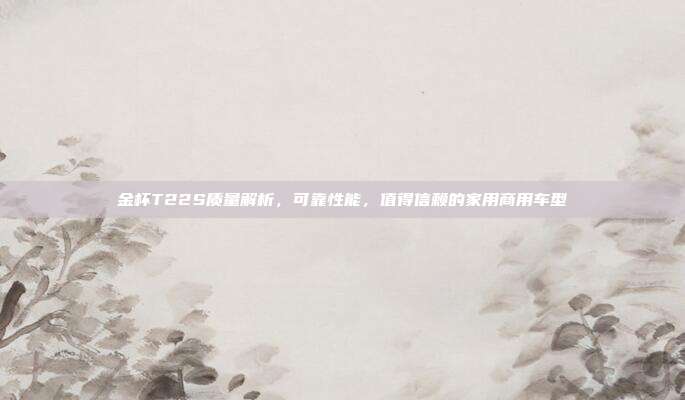 金杯T22S质量解析，可靠性能，值得信赖的家用商用车型