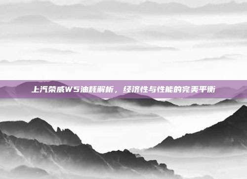上汽荣威W5油耗解析，经济性与性能的完美平衡
