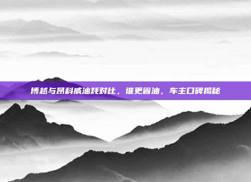 博越与昂科威油耗对比，谁更省油，车主口碑揭秘
