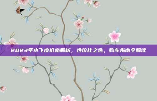 2023年小飞度价格解析，性价比之选，购车指南全解读