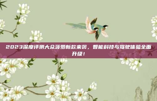 2023深度评测大众菠萝新款来袭，智能科技与驾驶体验全面升级！