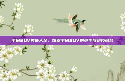 丰田SUV内饰大全，探索丰田SUV的豪华与科技融合