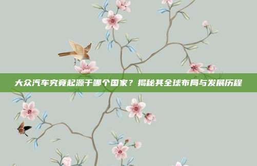 大众汽车究竟起源于哪个国家？揭秘其全球布局与发展历程