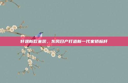轩逸新款来袭，东风日产打造新一代家轿标杆