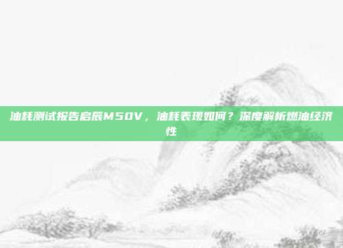 油耗测试报告启辰M50V，油耗表现如何？深度解析燃油经济性