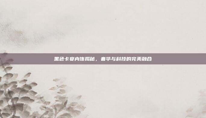 黑色卡宴内饰揭秘，奢华与科技的完美融合