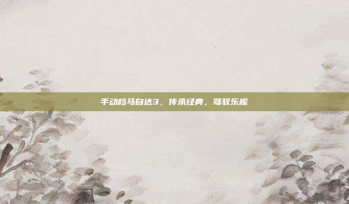 手动档马自达3，传承经典，驾驭乐趣
