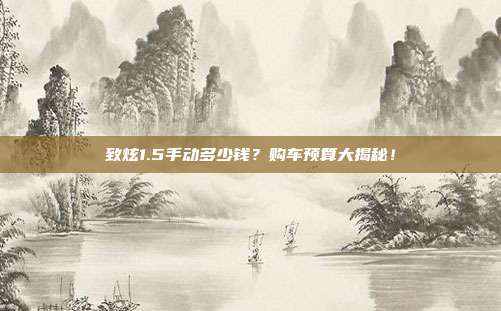 致炫1.5手动多少钱？购车预算大揭秘！