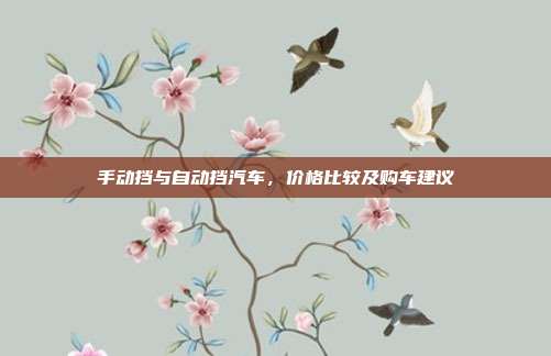 手动挡与自动挡汽车，价格比较及购车建议