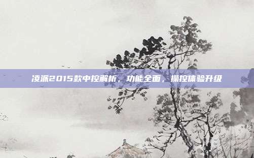凌派2015款中控解析，功能全面，操控体验升级