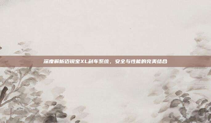 深度解析迈锐宝XL刹车系统，安全与性能的完美结合