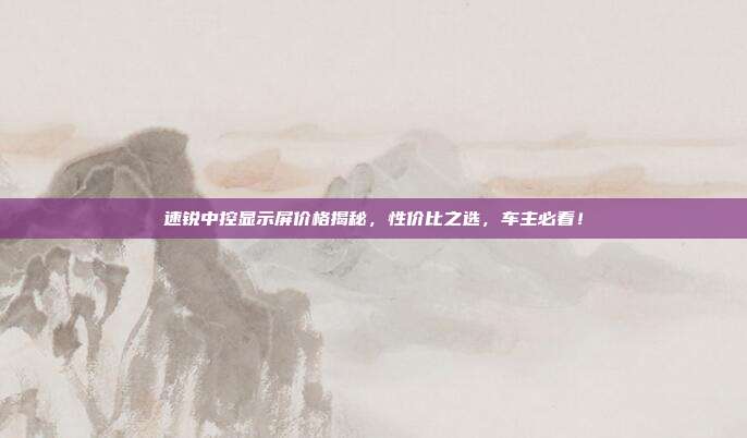速锐中控显示屏价格揭秘，性价比之选，车主必看！