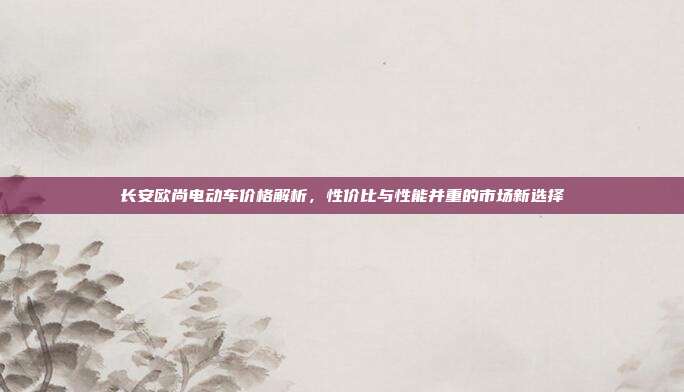 长安欧尚电动车价格解析，性价比与性能并重的市场新选择