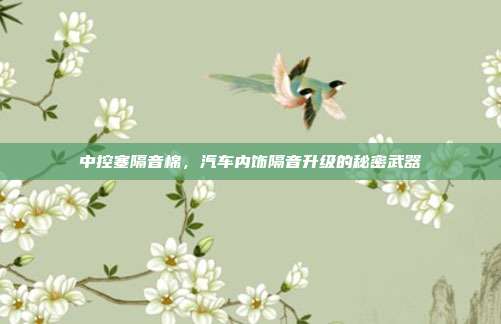 中控塞隔音棉，汽车内饰隔音升级的秘密武器