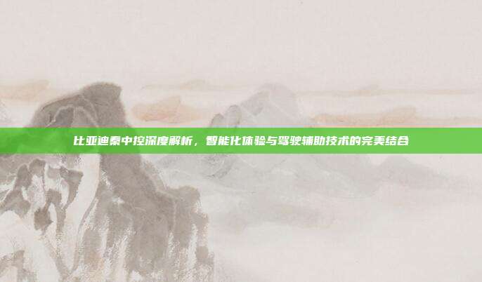 比亚迪秦中控深度解析，智能化体验与驾驶辅助技术的完美结合