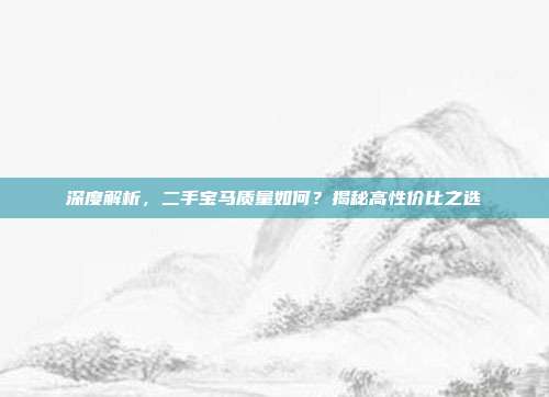 深度解析，二手宝马质量如何？揭秘高性价比之选