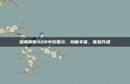深度解析408中控显示，功能丰富，体验升级