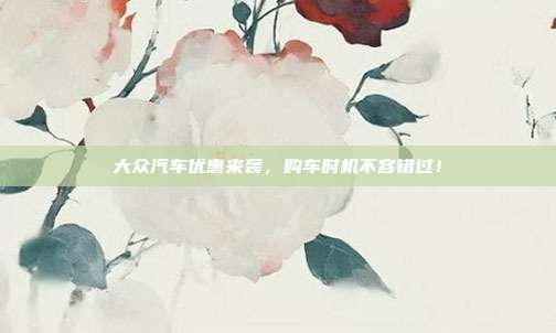 大众汽车优惠来袭，购车时机不容错过！