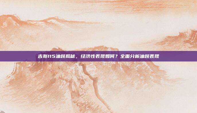 吉斯115油耗揭秘，经济性表现如何？全面分析油耗表现