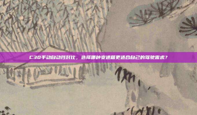 C30手动自动挡对比，选择哪种变速箱更适合自己的驾驶需求？