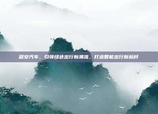 程安汽车，引领绿色出行新潮流，打造智能出行新标杆