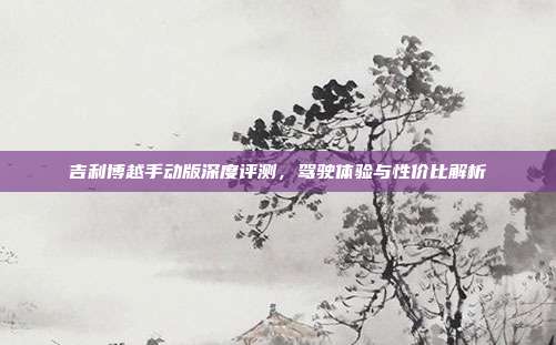 吉利博越手动版深度评测，驾驶体验与性价比解析
