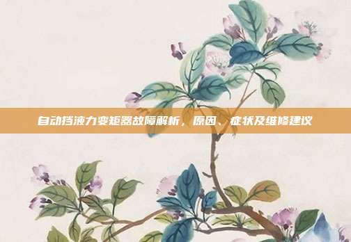 自动挡液力变矩器故障解析，原因、症状及维修建议