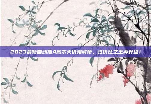 2023最新自动挡A高尔夫价格解析，性价比之王再升级！