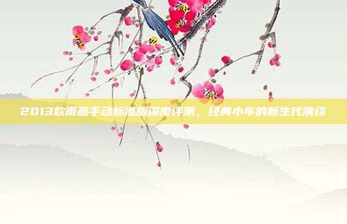 2013款雨燕手动标准版深度评测，经典小车的新生代演绎