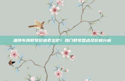 淄博车牌靓号价格表出炉！热门靓号盘点及价格分析