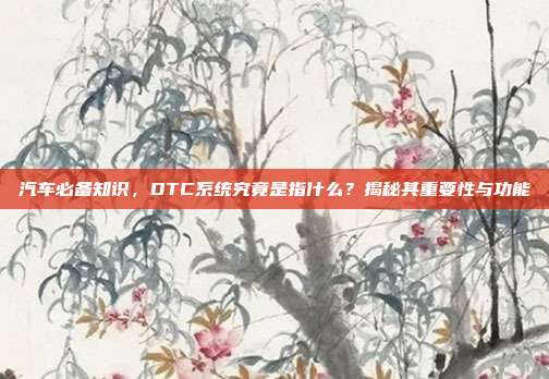 汽车必备知识，DTC系统究竟是指什么？揭秘其重要性与功能