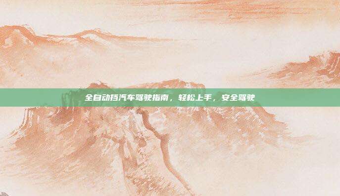 全自动挡汽车驾驶指南，轻松上手，安全驾驶