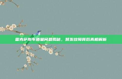 雷克萨斯车质量问题揭秘，频发故障背后真相解析
