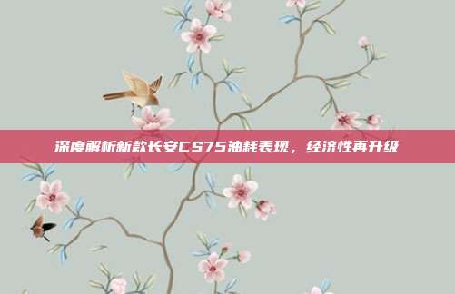 深度解析新款长安CS75油耗表现，经济性再升级