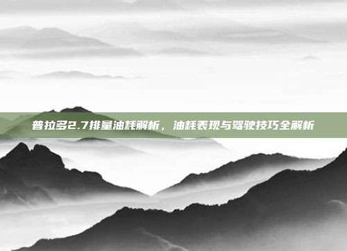 普拉多2.7排量油耗解析，油耗表现与驾驶技巧全解析