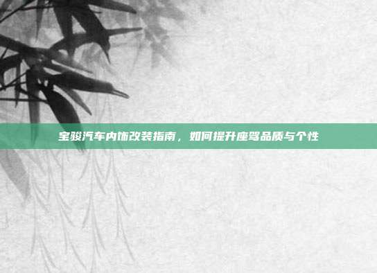 宝骏汽车内饰改装指南，如何提升座驾品质与个性