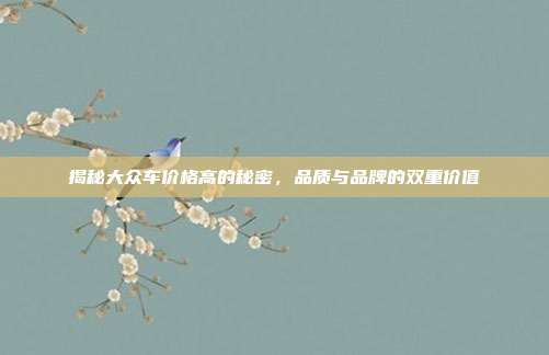 揭秘大众车价格高的秘密，品质与品牌的双重价值