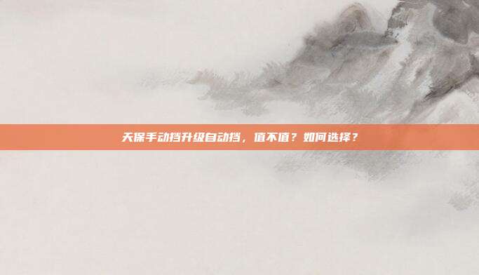 天保手动挡升级自动挡，值不值？如何选择？