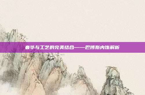 奢华与工艺的完美结合——巴博斯内饰解析